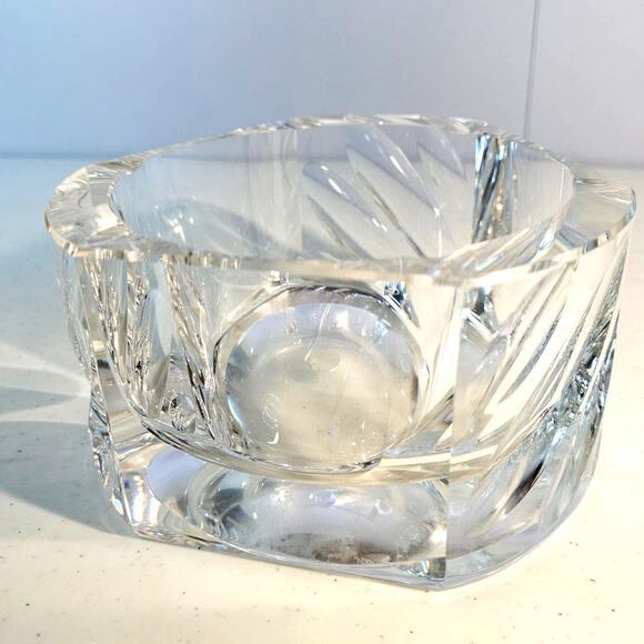 RARE STUNNING Mid Century Modern MOSER SIgned Crystal Ashtray 1950s Art Deco - Picture 1 of 10